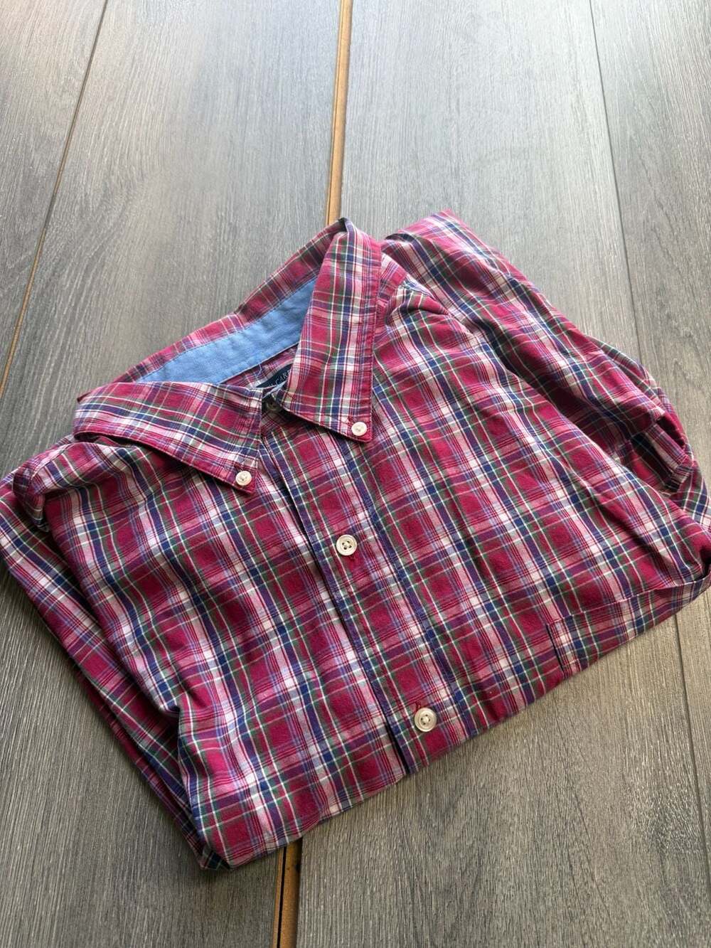 Chaps Red Plaid Button Down Easy Care Shirt XXL